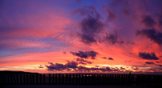 De hemel bij zonsondergang
