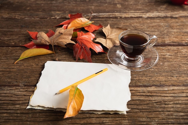 De herfst lag plat met kleren.