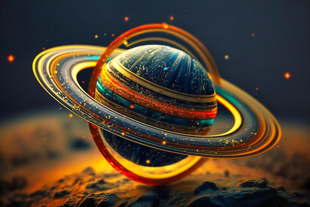 De iconische ringen van Saturn39 maken het een geringd rijk dat betoverend is om te aanschouwen