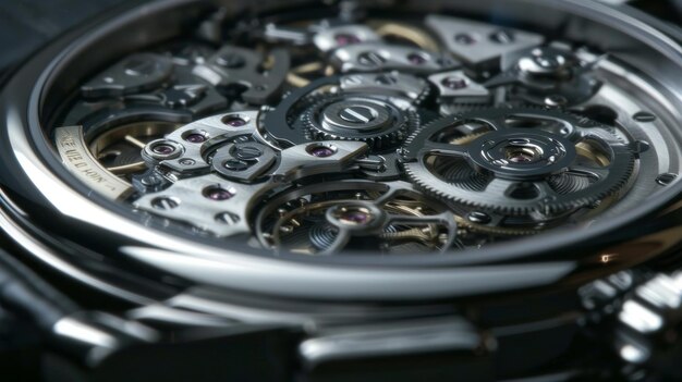 De ingewikkelde werking van een luxe horloge mechanisme van dichtbij