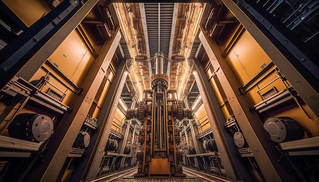 De innerlijke werking van een liftschacht Een gedetailleerde kijk op ingewikkelde machines Generatieve AI