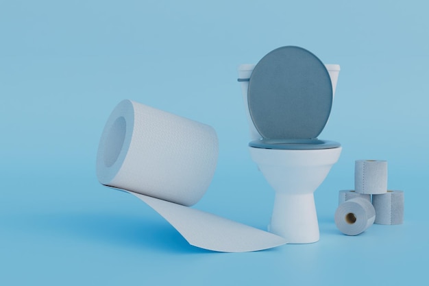 De inrichting van de toiletruimte een toiletpot met een open 3D deksel geeft terug