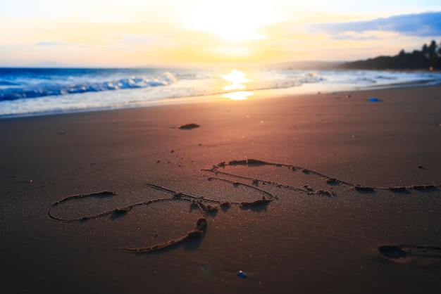 De inscriptie op het zand