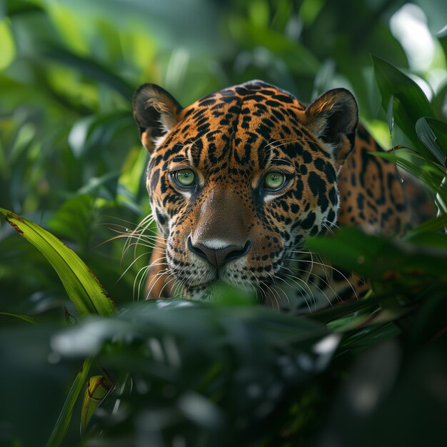 Foto de jaguar in het water stalken