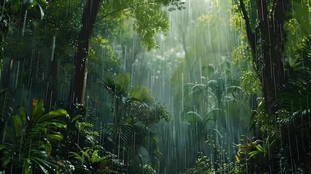 Foto de jungle in de regen overdag.