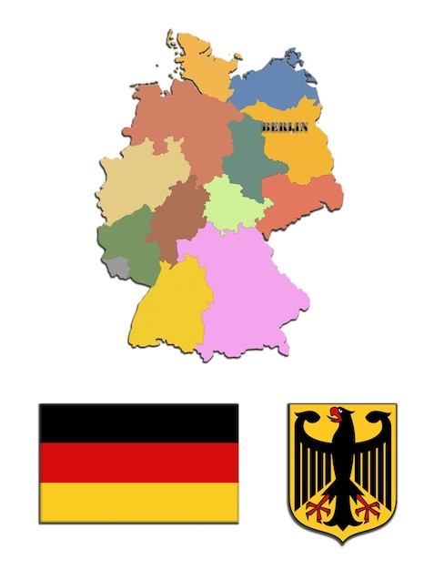De kaartvlag en het wapen van Duitsland