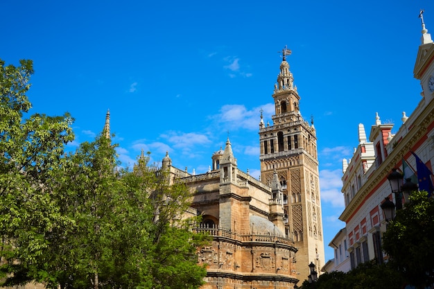 De kathedraal Giralda van Sevilla toren Sevilla Spanje