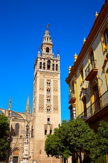 De kathedraal Giralda van Sevilla toren Sevilla Spanje