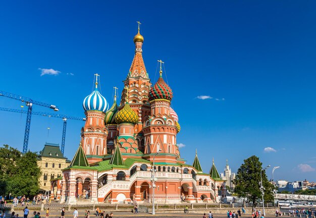 Foto de kathedraal van de heilige basilius op het rode plein in moskou