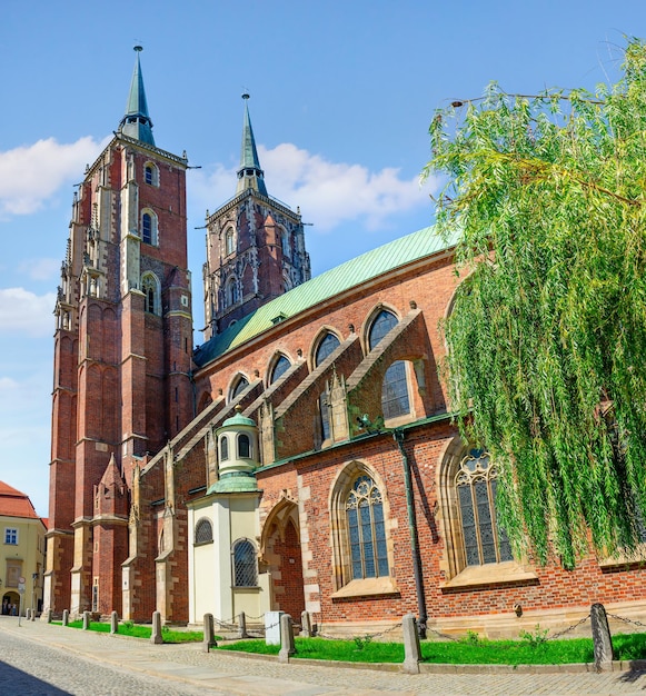 De kathedraal van Sint-Johannes in de oude stad van Wroclaw Polen