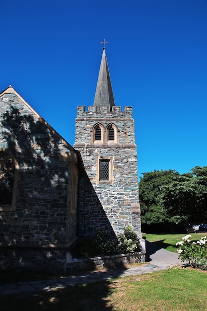 De kerk in de stad Queenstown op het zuidelijke eiland Nieuw-Zeeland