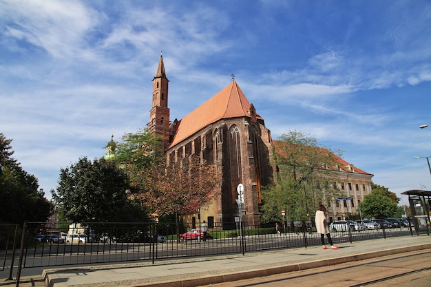 De kerk in de stad Wroclaw, Polen