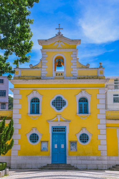 De kerk van St. Francis Xavier in het charmante dorpje Coloane in Macao