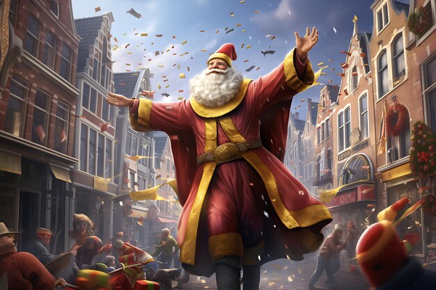 Foto de kerstman de vreugde van de feestdagen