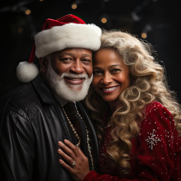 de kerstman en mevrouw kerstman donkere huid zwarte vrouw mrsclous