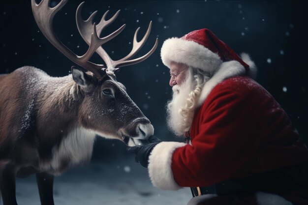 Foto de kerstman en zijn feestelijke slee zorgen voor vakantiegevoel