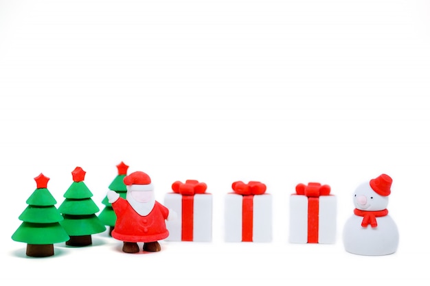 Foto de kerstmissteun voor decoratie isoleert op witte achtergrond met exemplaarruimte.