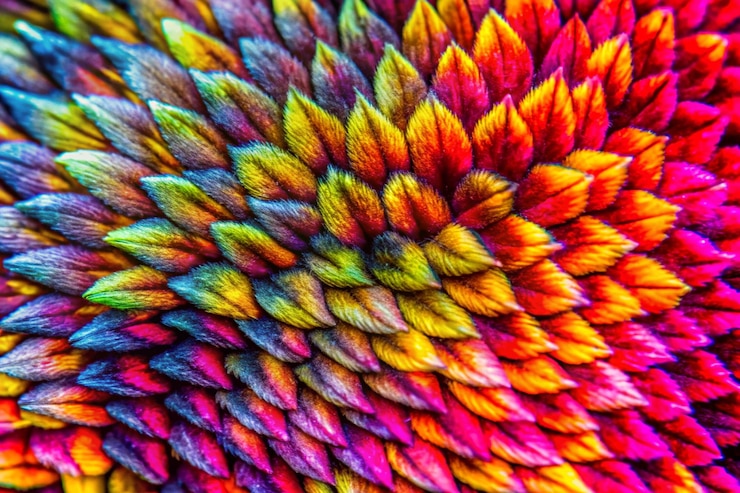 Foto de kleuren van de regenboog zijn oranje, geel en rood.