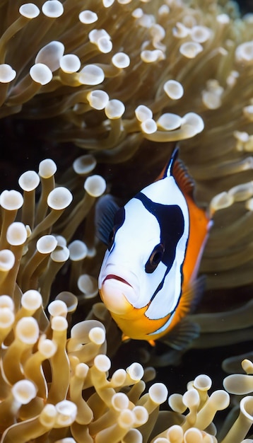 Foto de kleuren van het rif het fascinerende leven van clownvissen en hun koraalpartners