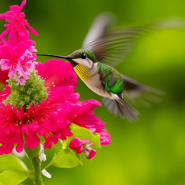 De kleurrijke vogel zit op een tak aan de gegenereerde boom