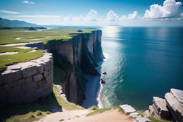 De kliffen van de kust van Noord-Wales