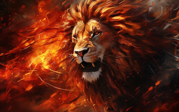 De koning van het savanne-leeuwportret