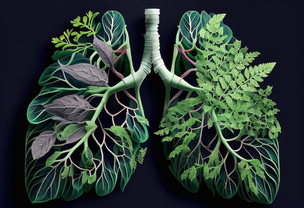 De Kracht van Planten Groene Plant Longen Generatieve AI