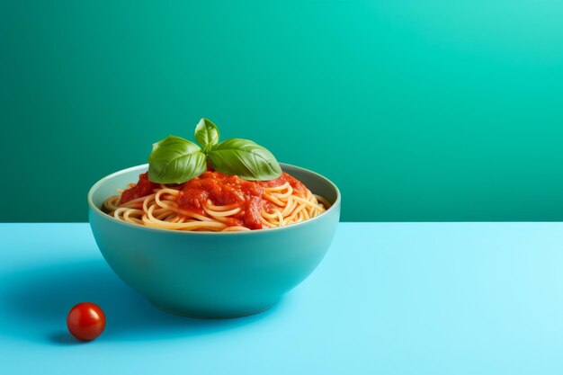 De kunst van eenvoud Spaghetti Pomodoro in een minimalistische setting