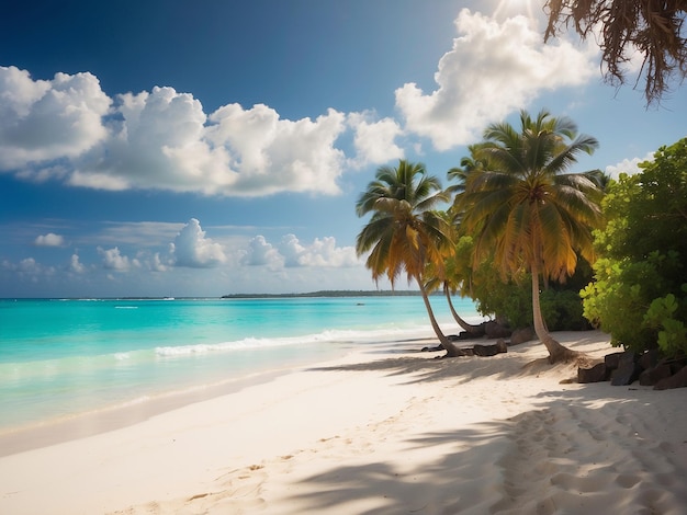 De kust van een prachtig strand vol palmbomen