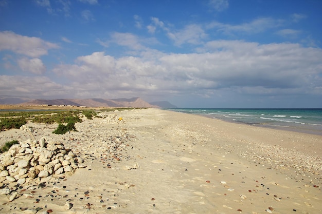 De kust van het Socotra-eiland Jemen in de Indische Oceaan