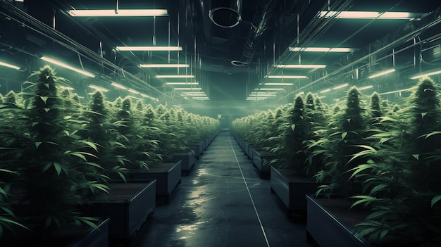Foto de landbouwindustrie voor de teelt van cannabis ai generatief.