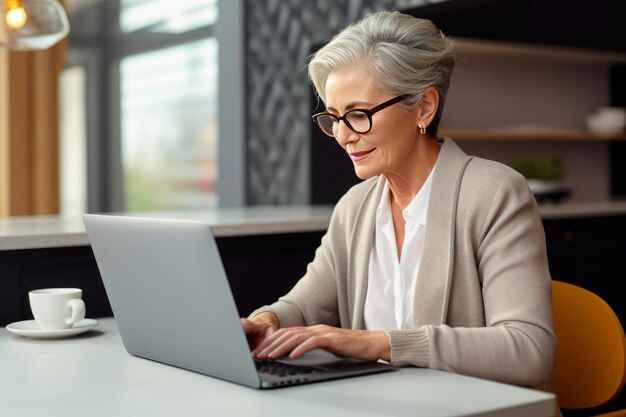 De laptopvaardigheid van oudere vrouwen