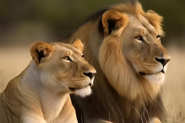 De leeuw en de leeuw zijn de koning van de jungle.