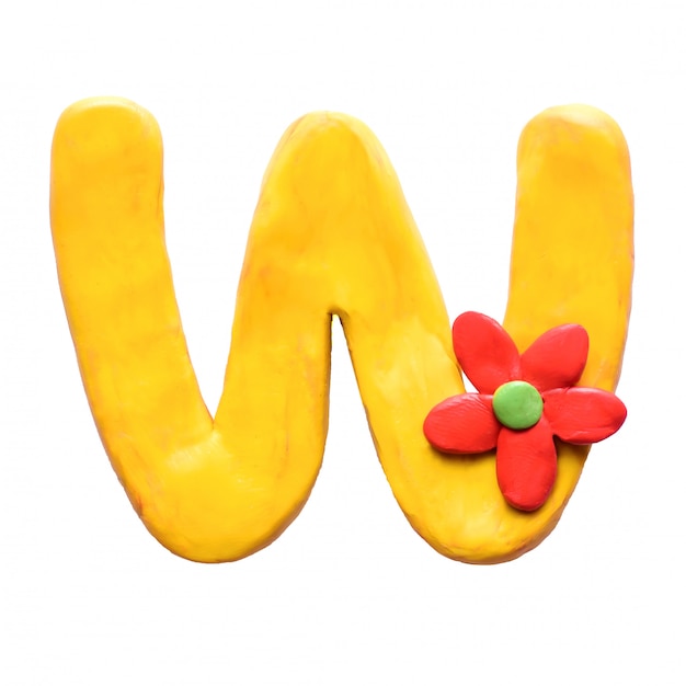 De letter W van het Engelse alfabet uit plasticine