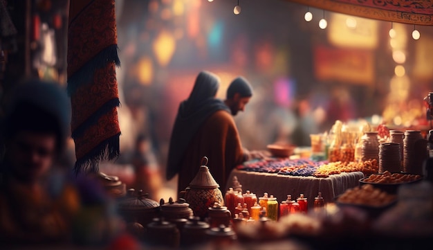 De levendige chaos van een Indiase bazaar verkennen Een overvloed aan kleuren en specerijen