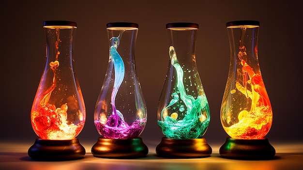 De levendige kleuren en golvende vormen van een lavalamp creëren een rustgevende sfeer