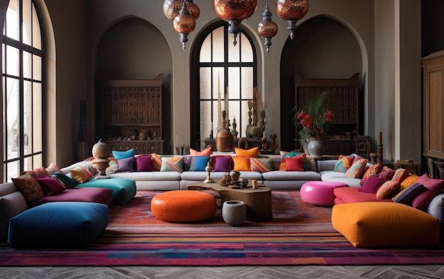 De levendige Marokkaanse Lounge Elegance Room.