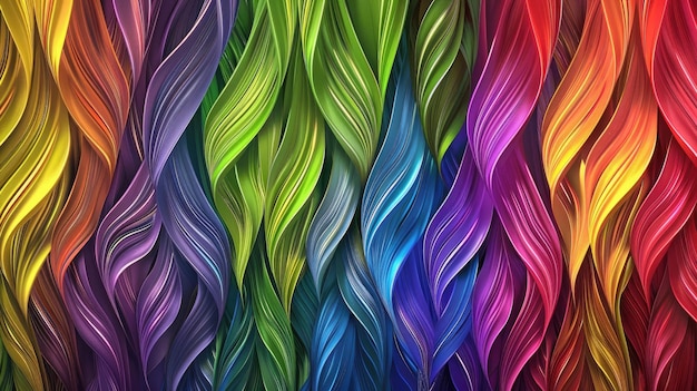 De levendige regenboogveren creëren een boeiend en kleurrijk patroon