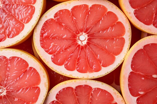 Foto de levendige schoonheid van een gesneden grapefruit een close-up foto in ar 32