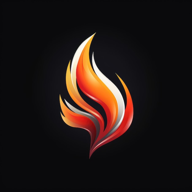 De levendige vlam een betoverende viering van rood oranje en wit in een realistisch vuur logo icoon o
