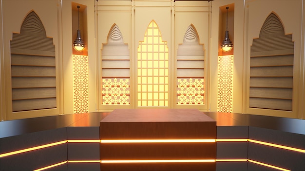 De luxe islamitische studio Studio Achtergrond 3d illustratie