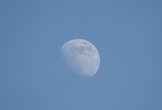 De maan aan een strakblauwe lucht