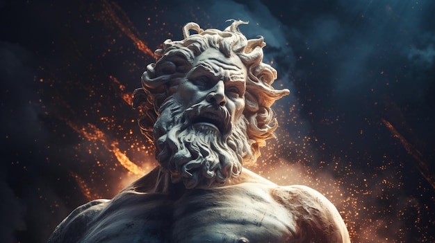 De machtige god Zeus, de macht van de koning van de Olympische goden.