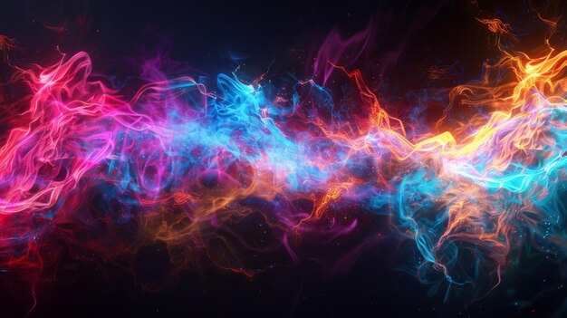 Foto de magie van elektrische plasma bogen komt tot leven in deze beelden waar levendige kleuren een zwarte