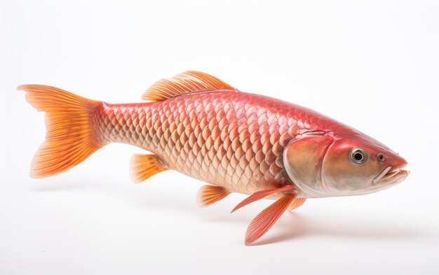 De majestueuze Arowana op een witte achtergrond