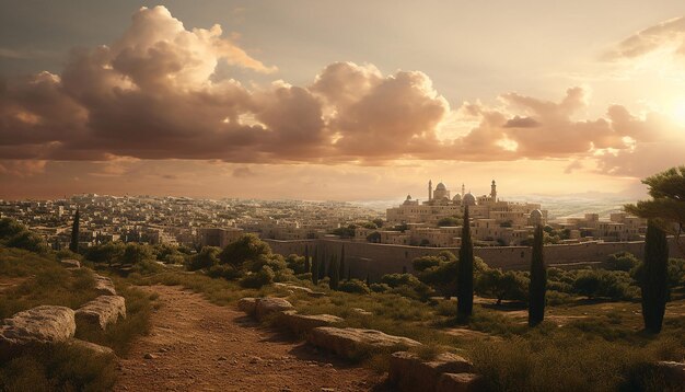 Foto de majestueuze stad van israël uit de bijbel ultra hd