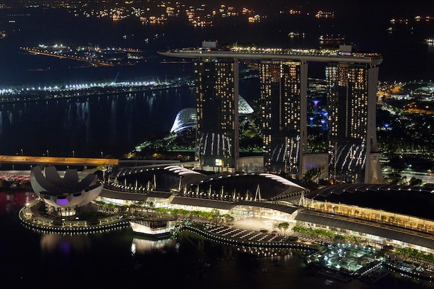 De Marina Bay Sands in Singapore's nachts