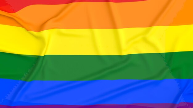 De meerkleurige vlag voor lgbtq of transgender concept 3D-rendering