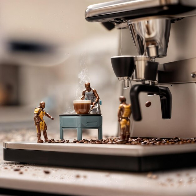 De miniatuurkunst van koffie