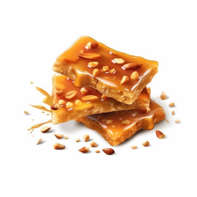 De Moleque Peanut Brittle 브라질 요리가 투명하게 분리되어 있습니다.